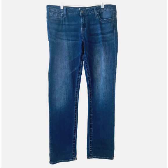 Kut from the Kloth Denim - KUT FROM THE KLOTH Jeans Mid Rise Straight Leg Stevie Blue Dark Wash Women's 14